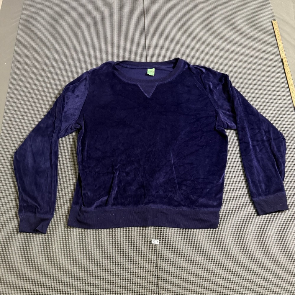 Honeydew Womens Purple Velour Long Sleeve Crew Neck Sweatshirt Size L